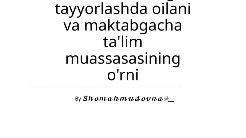 O'qituvchi-Oila Hamkorligi