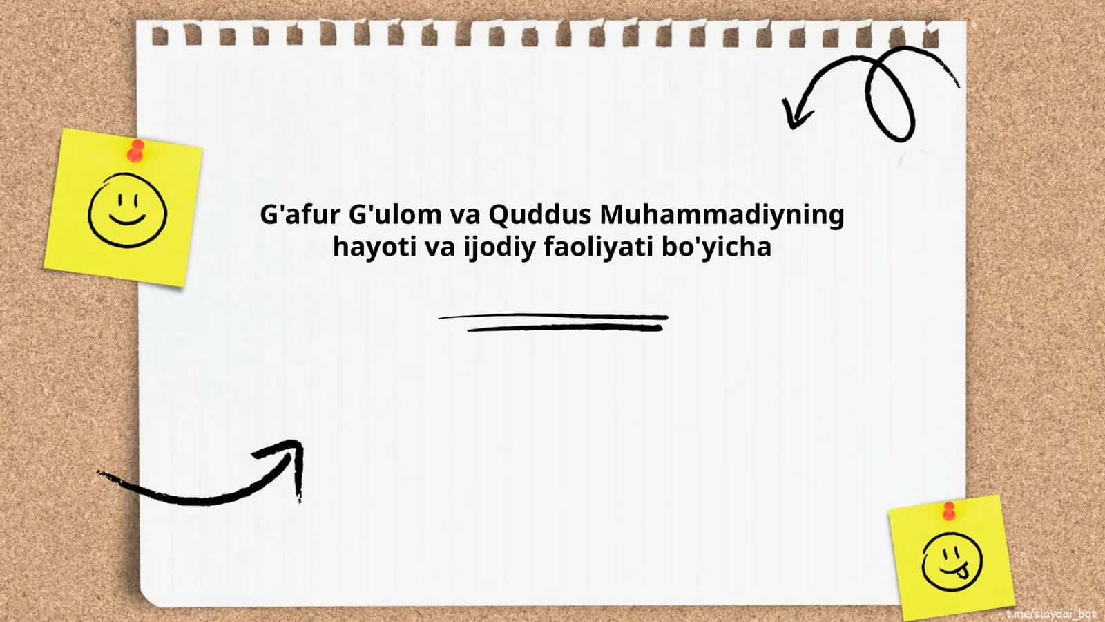 G'afur G'ulom va Quddus Muhammadiyning hayoti va ijodiy faoliyati bo'yicha