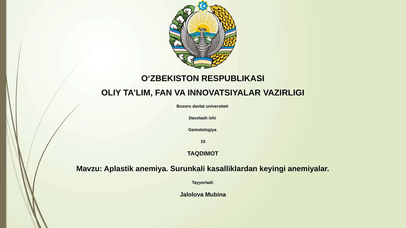 Aplastik anemiya va surunkali kasalliklar anemiyasi