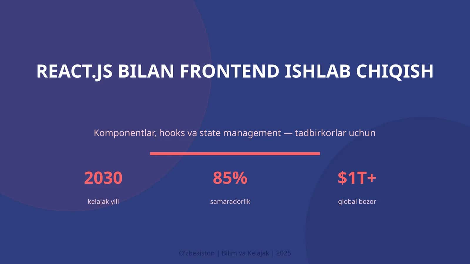 REACT.JS BILAN FRONTEND ISHLAB CHIQISH
