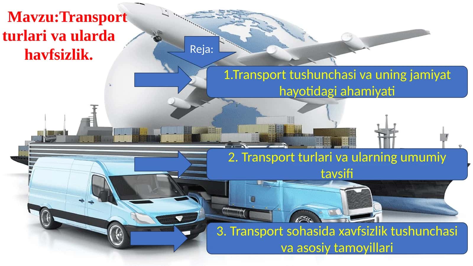 Transport turlari va ularda xavfsizlik