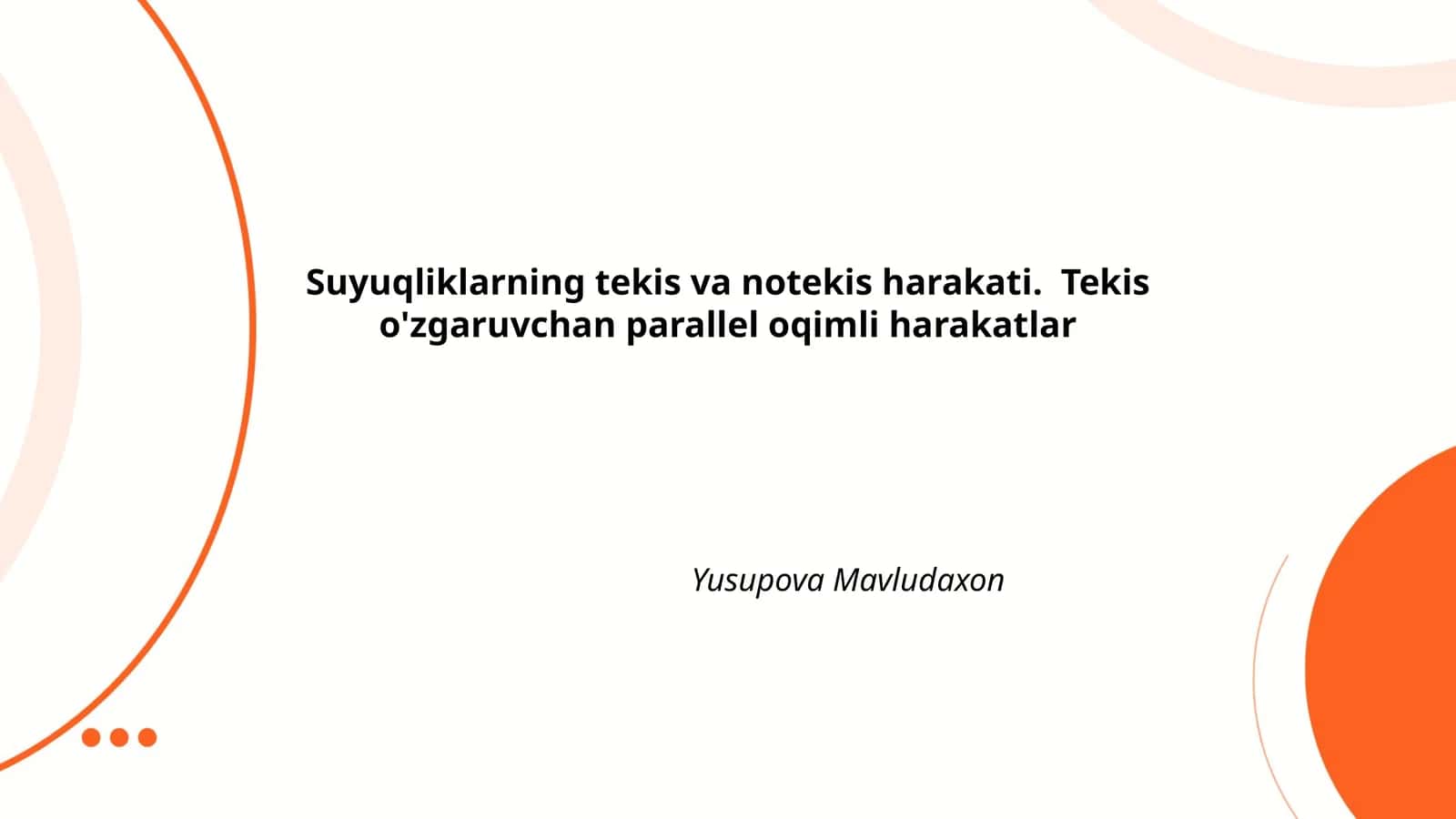 Suyuqliklarning kinematikasi