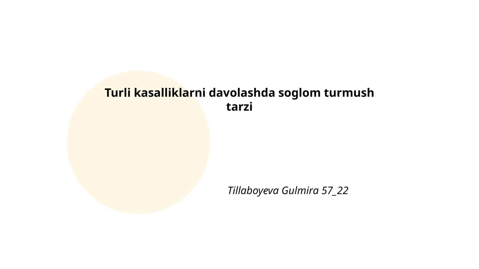 Turli kasalliklarni davolashda soglom turmush tarzi