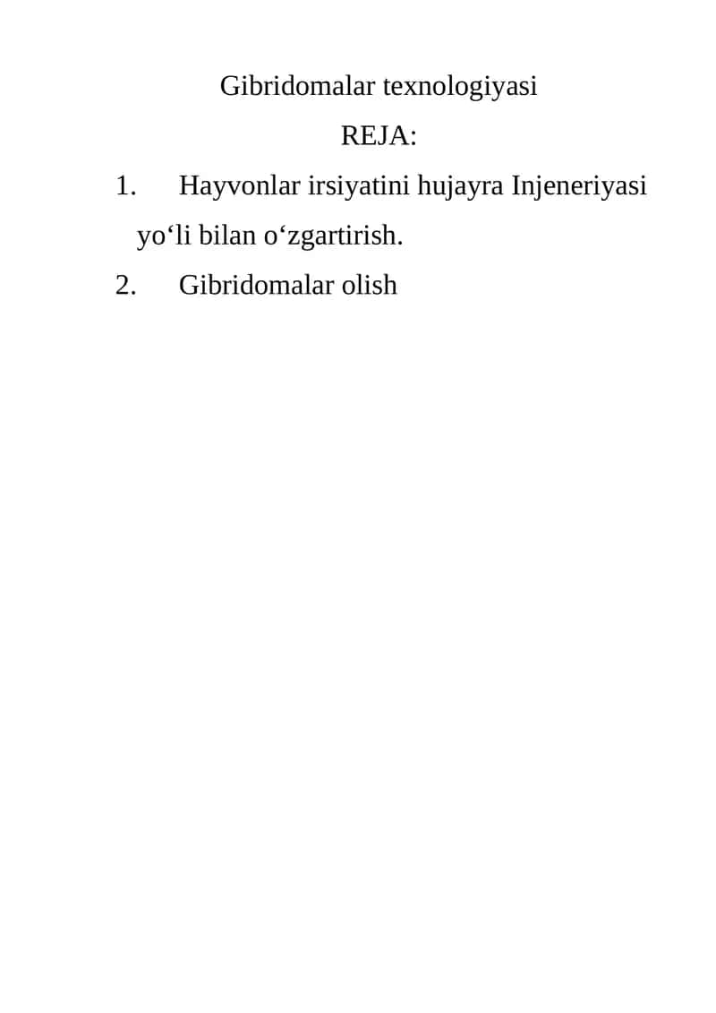 Gibridomalar texnologiyasi
