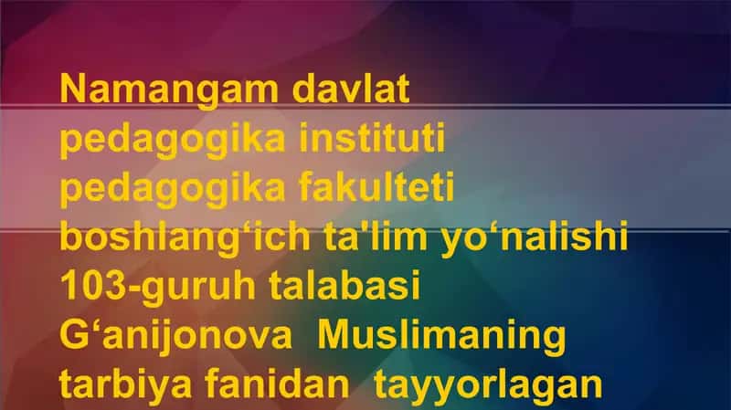 O‘quvchilarning darsdan tashqari tarbiyaviy jarayonlarda manaviy ishlarini tashkil etish