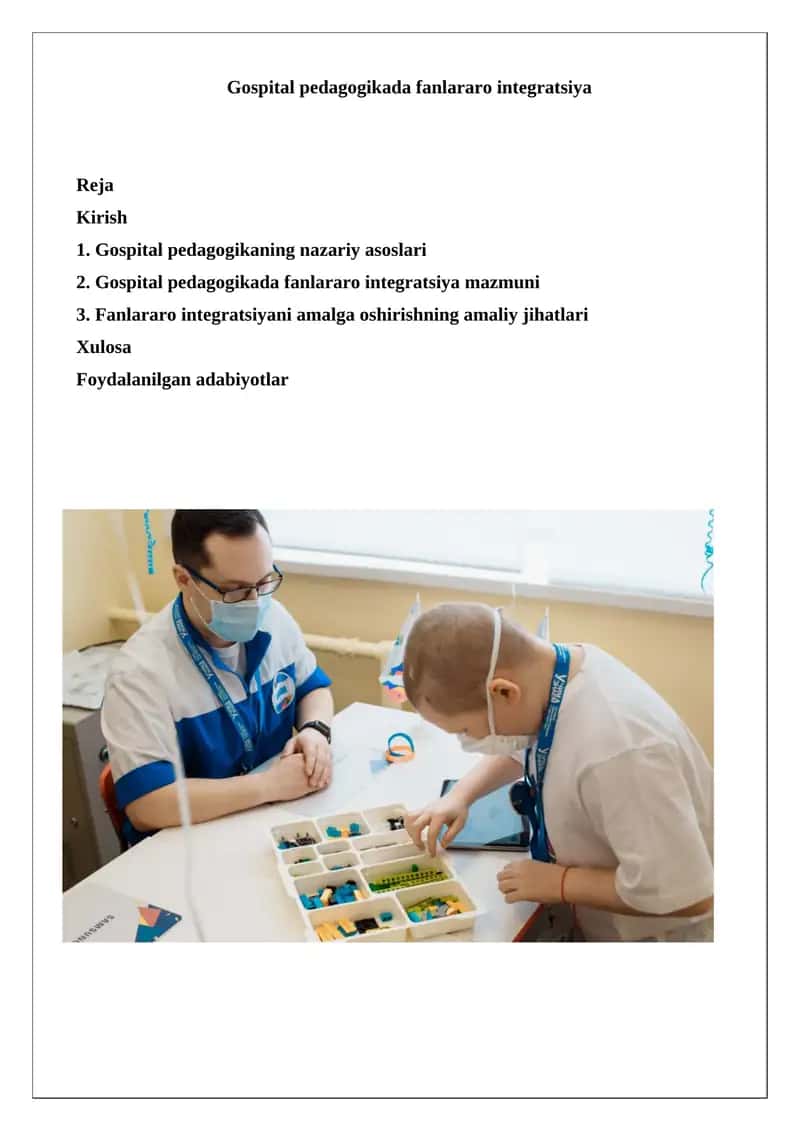 Gospital pedagogikada fanlararo integratsiya
