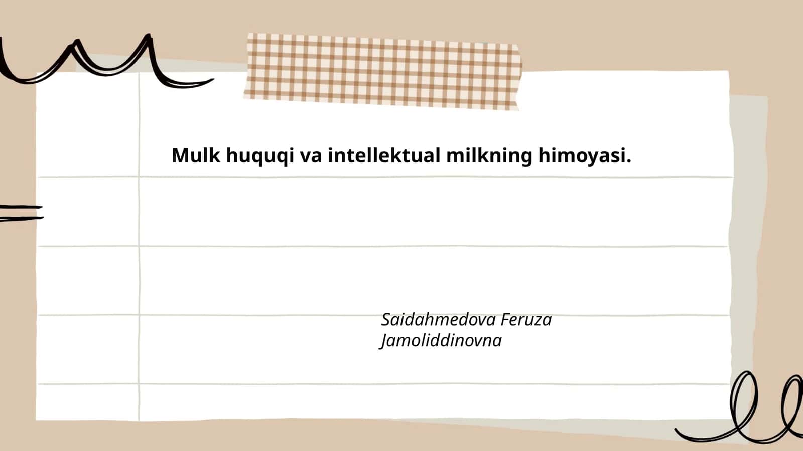 Mulk huquqi va intellektual milkning himoyasi