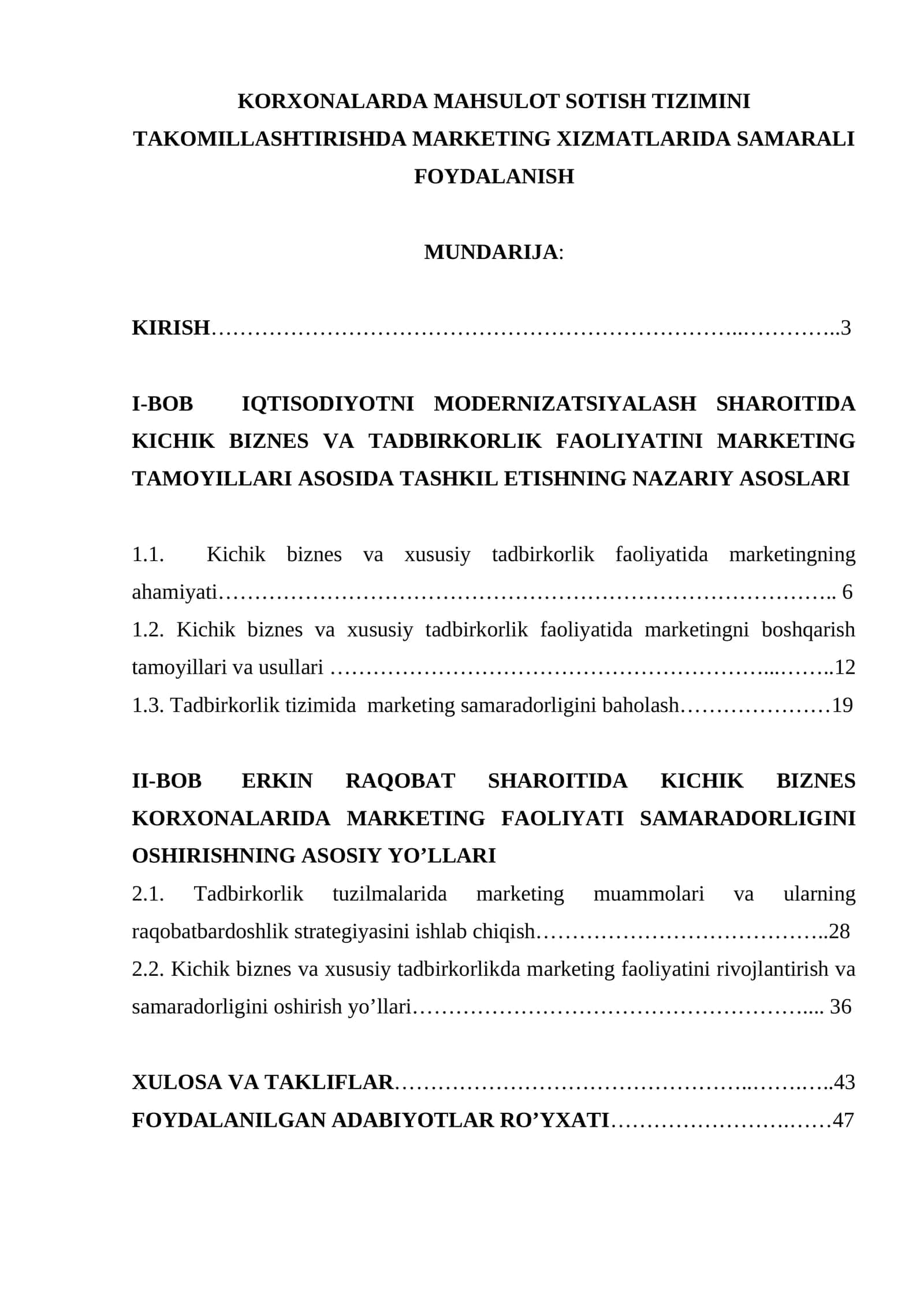 Korxonalarda mahsulot sotish tizimini takomillashtirishda marketing xizmatlarida samarali foydalanish