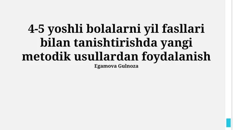 Fasllar haqida dastlabki tushunchalar