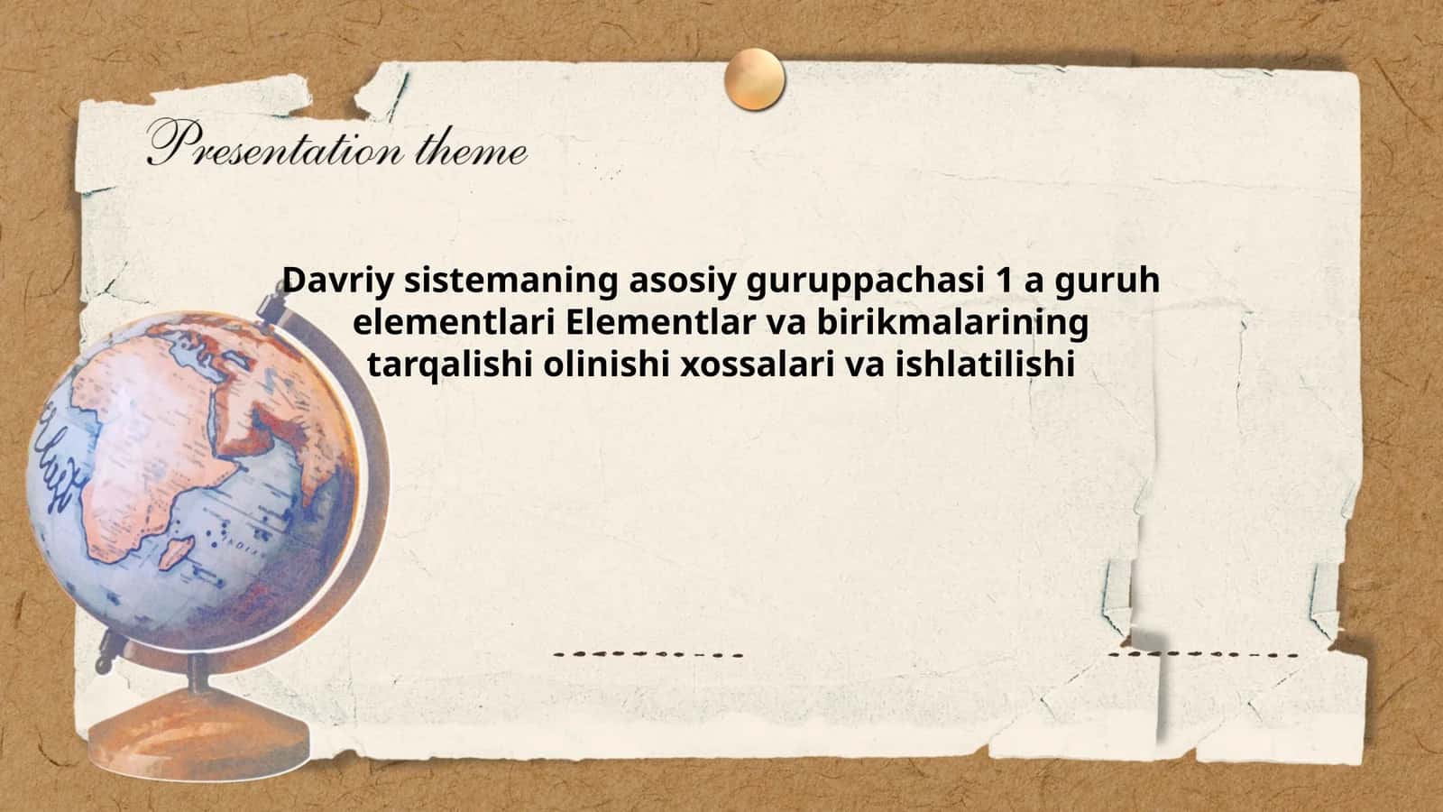 Davriy sistemaning asosiy guruppachasi 1 a guruh elementlari Elementlar va birikmalarining tarqalishi olinishi xossalari va ishlatilishi