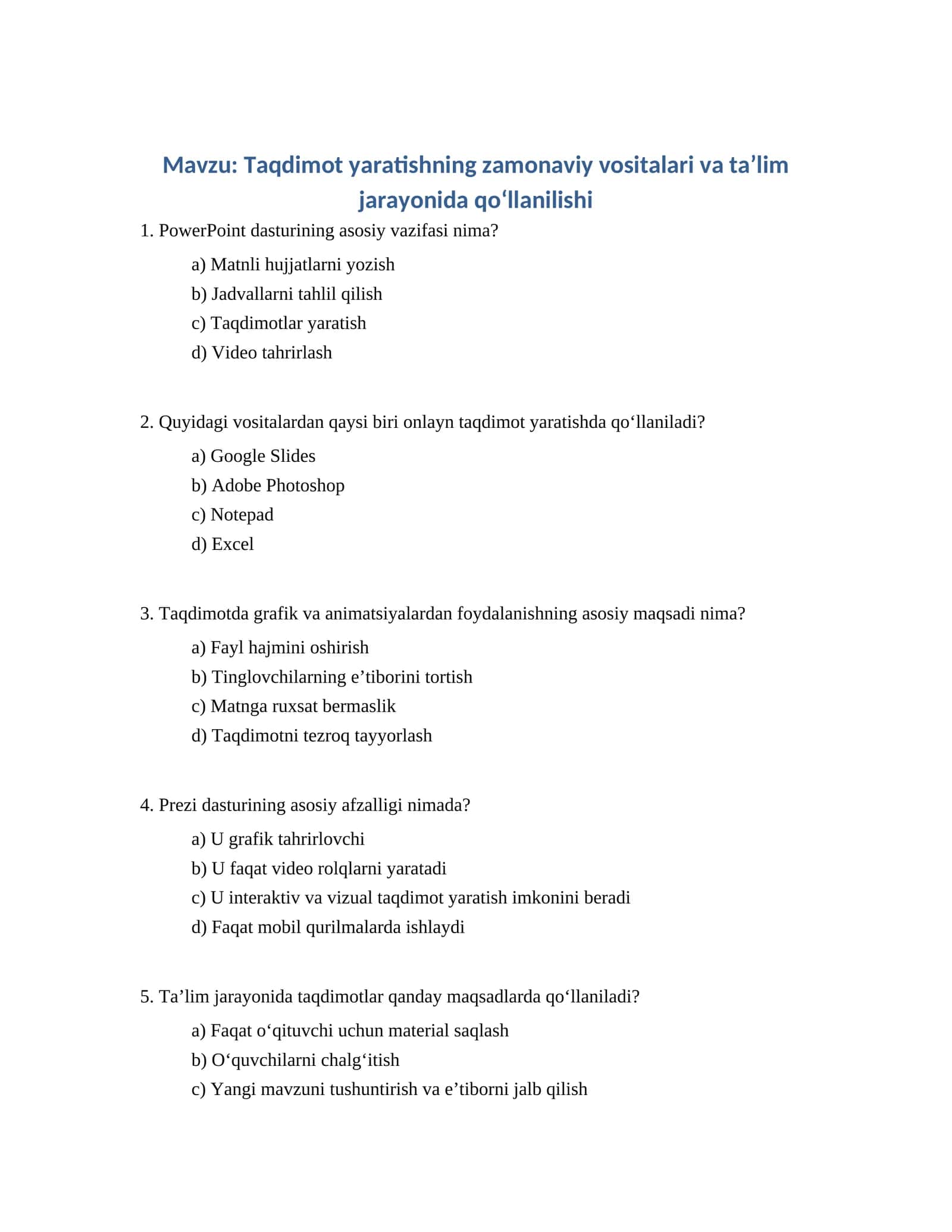 PowerPoint dasturi