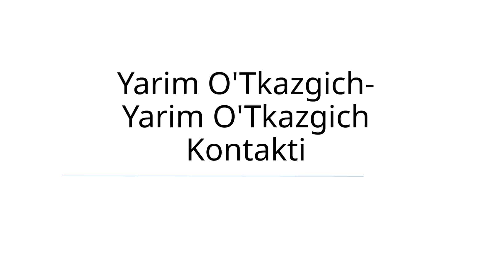 Yarim O'Tkazgich-Yarim O'Tkazgich Kontakti