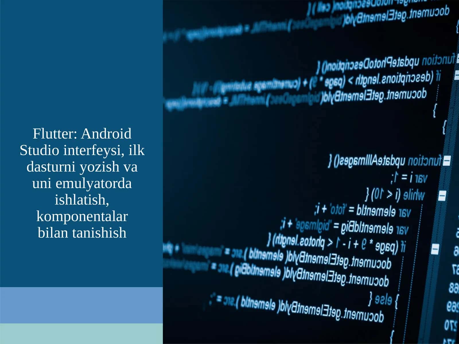 Flutter: Android Studio interfeysi