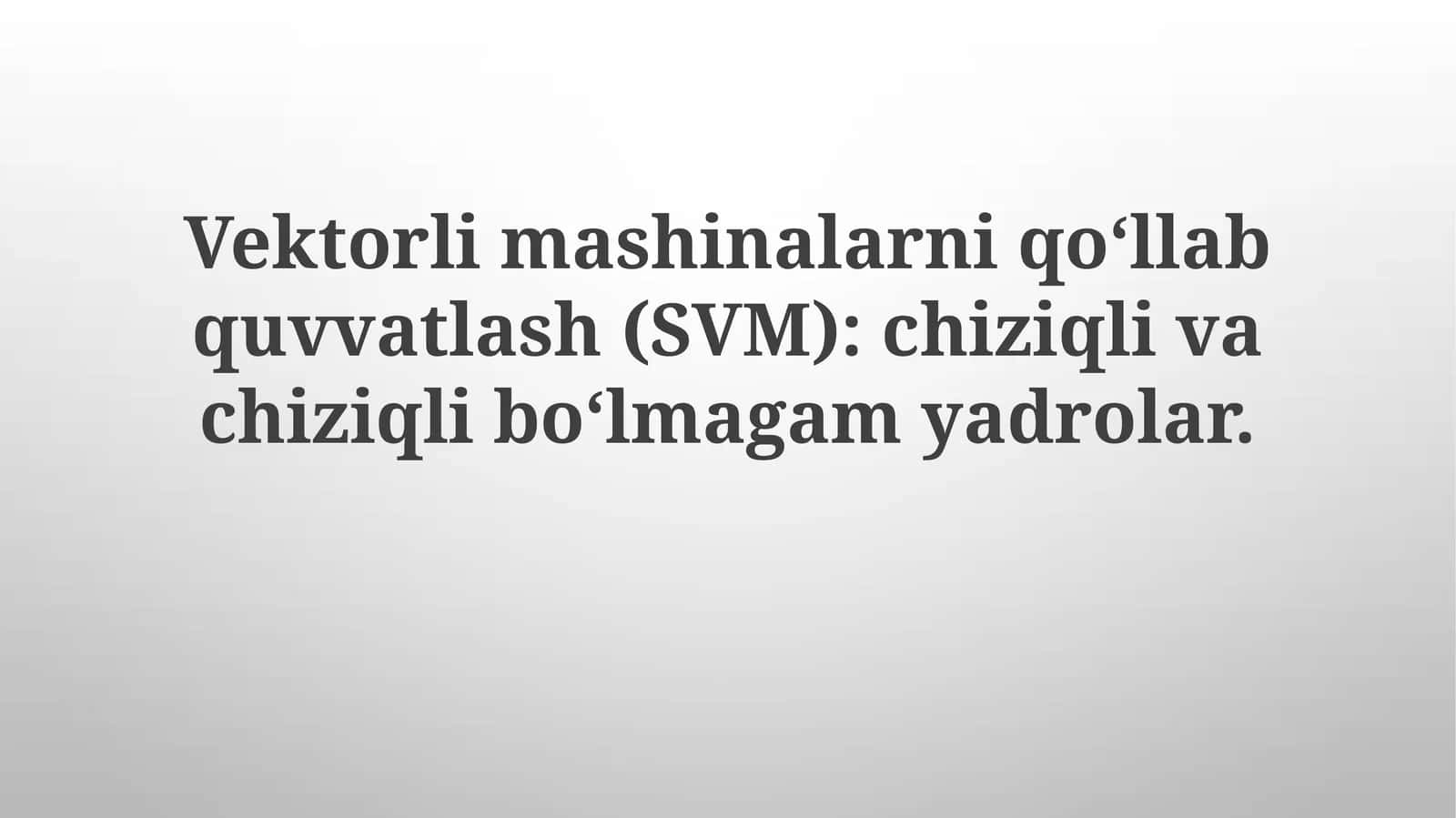 Chiziqlivachiziqliboʻlmagamyadrolar