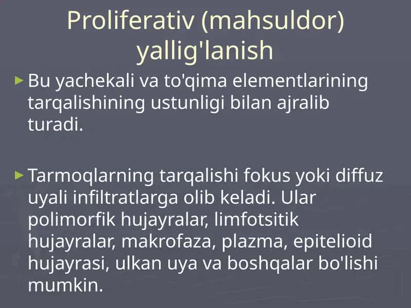 Proliferativ (mahsuldor) yallig'lanish
