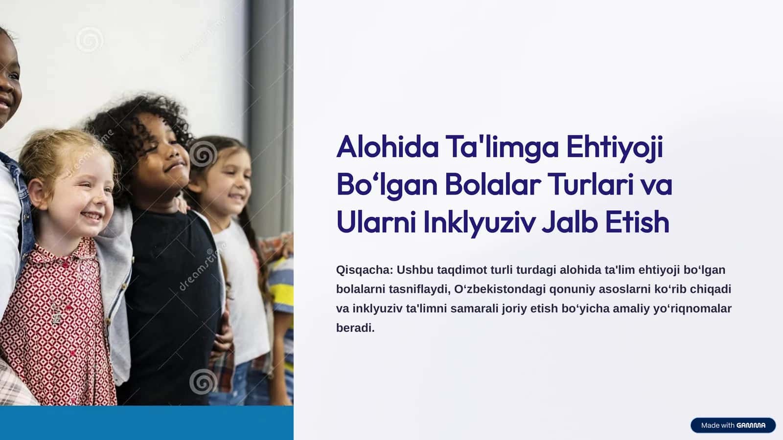 Alohida Ta'limga Ehtiyoji Bo‘lgan Bolalar Turlari va Ularni Inklyuziv Jalb Etish