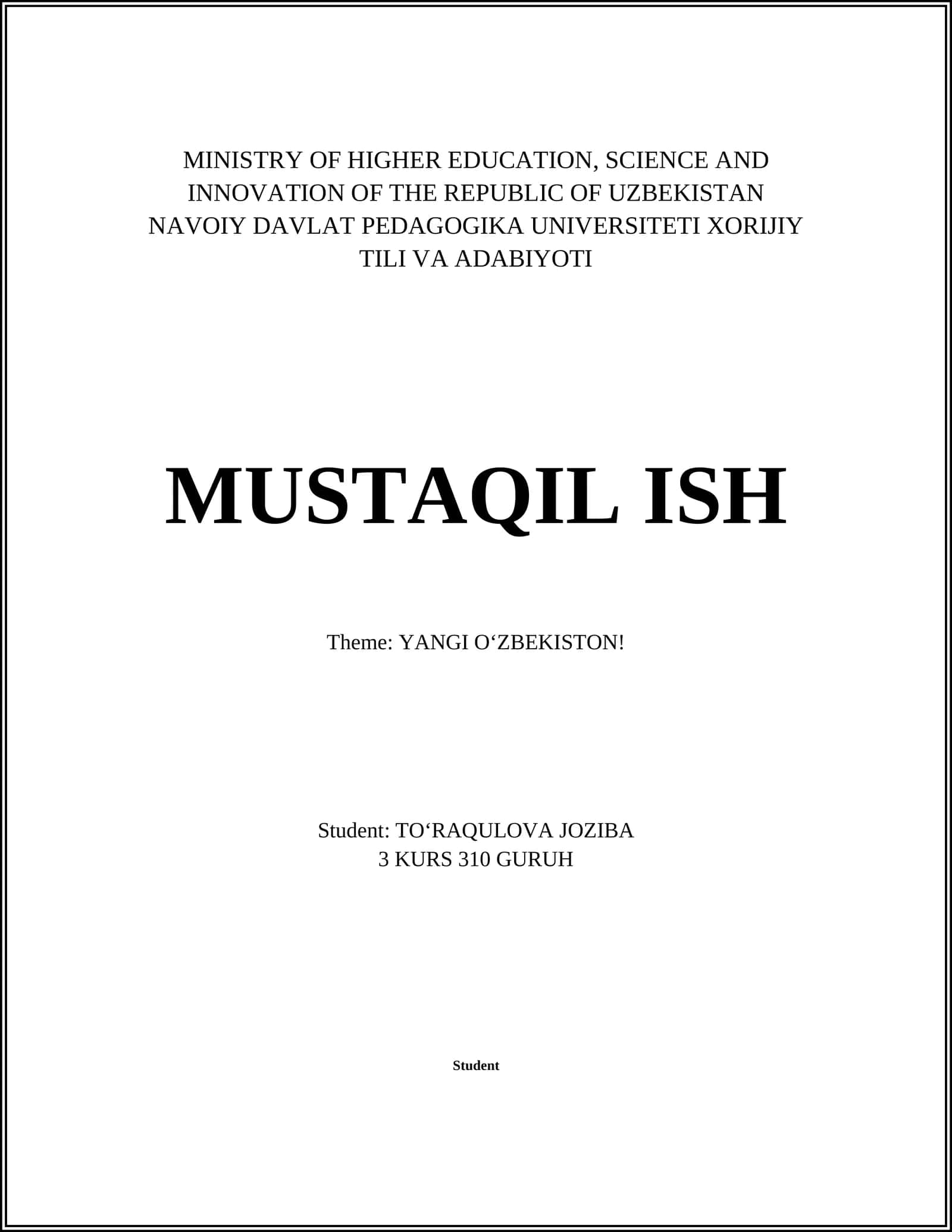 New Economic Policies in Uzbekistan
