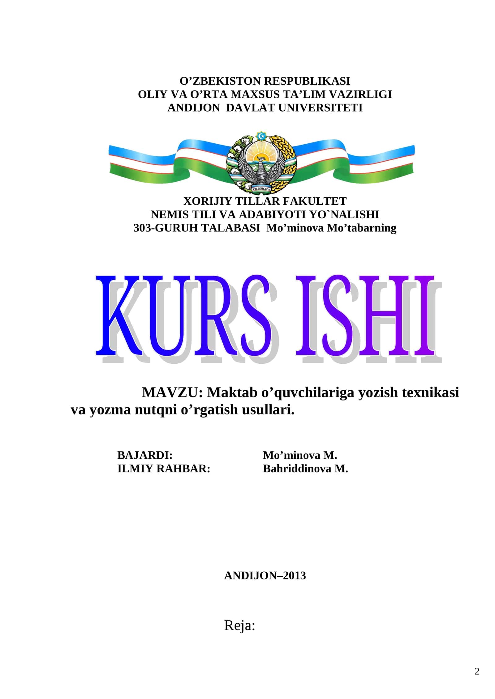 Maktab o’quvchilariga yozish texnikasi va yozma nutqni o’rgatish usullari