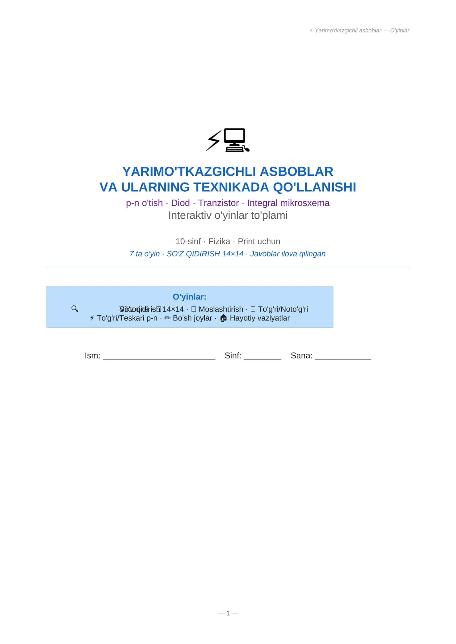 Yarimo'tkazgichli asboblar
