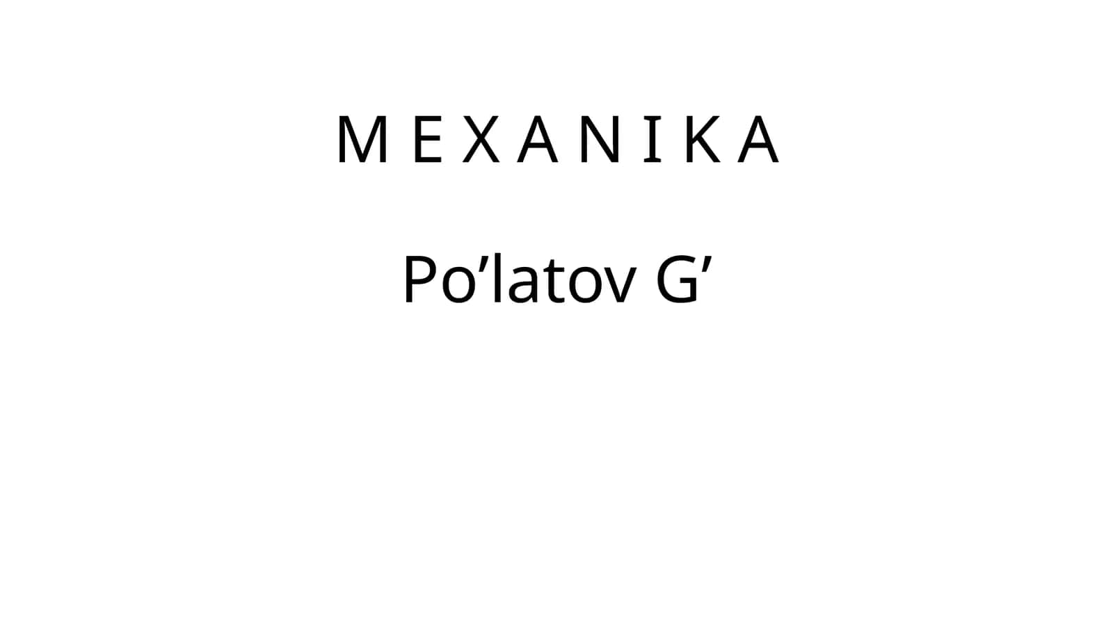 Mexanika