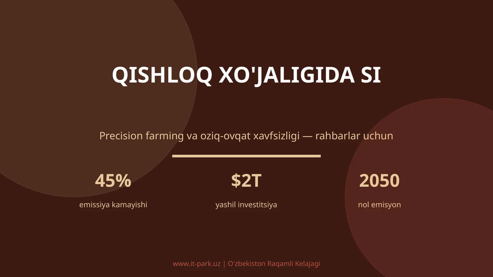 Qishloq xo'jaligida SI