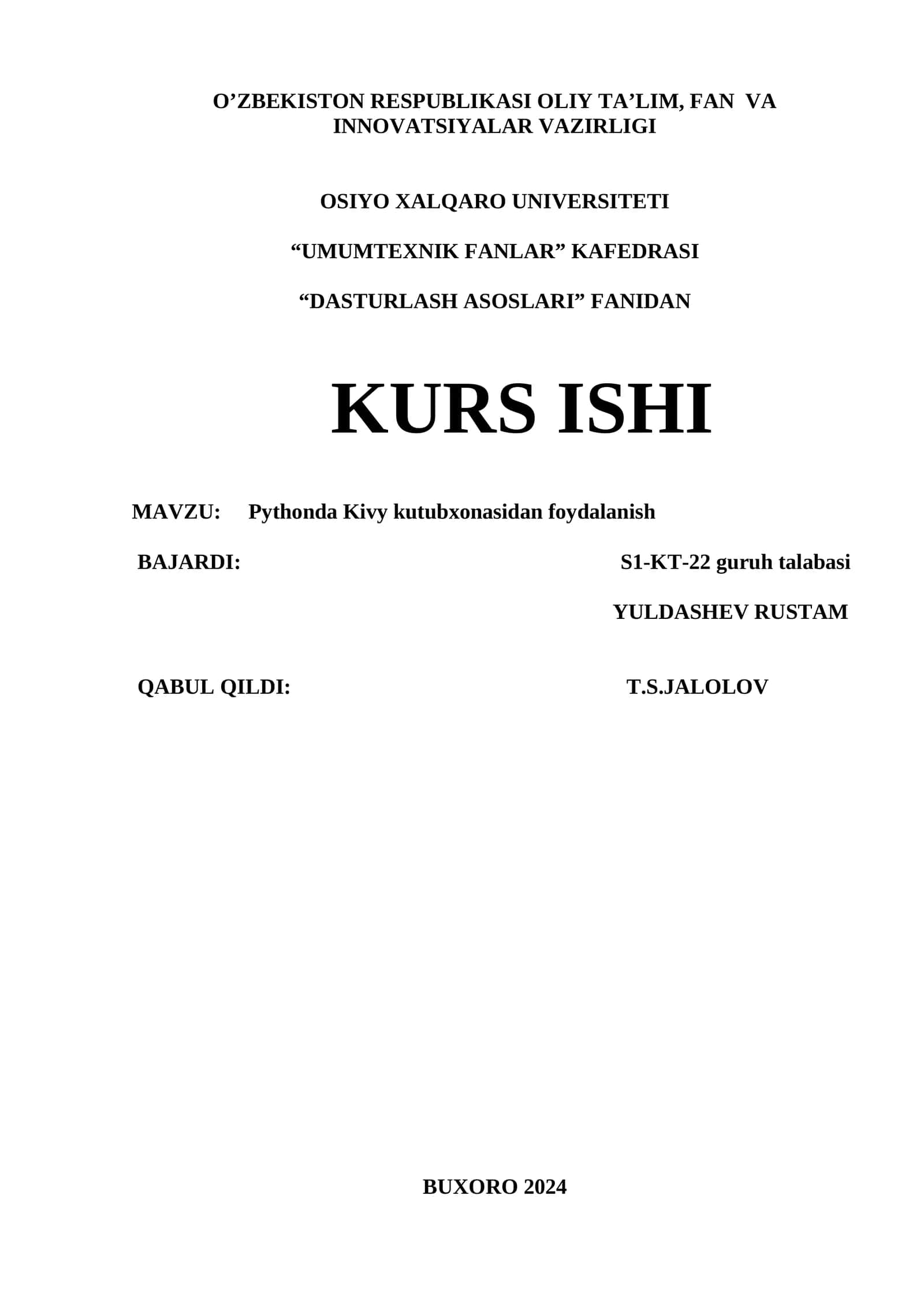 Pythonda Kivy kutubxonasidan foydalanish