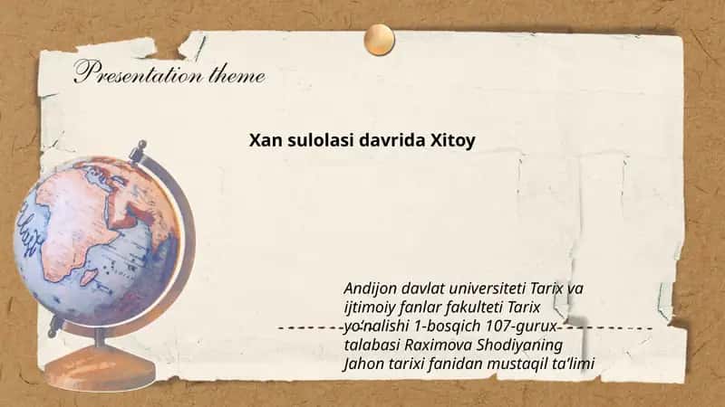 Jahon tarixi fanidan mustaqil taʼlimi