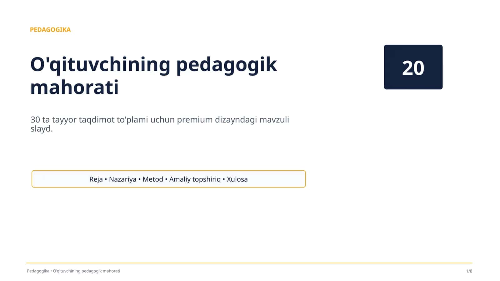 O'qituvchining pedagogik mahorati