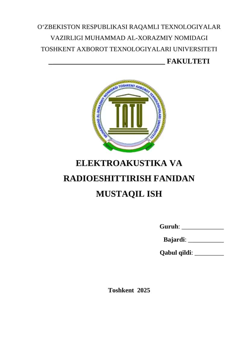 Raqamli televidenie xizmati tarkibidagi radioeshittirish texnologiyasi