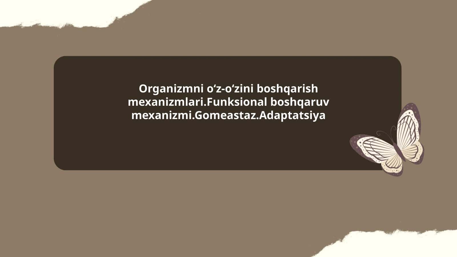 Gomeostaz mexanizmlari