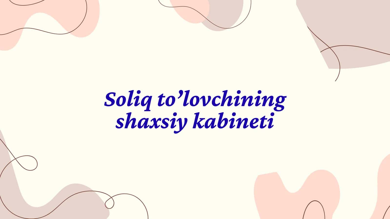 Soliq to’lovchining shaxsiy kabineti
