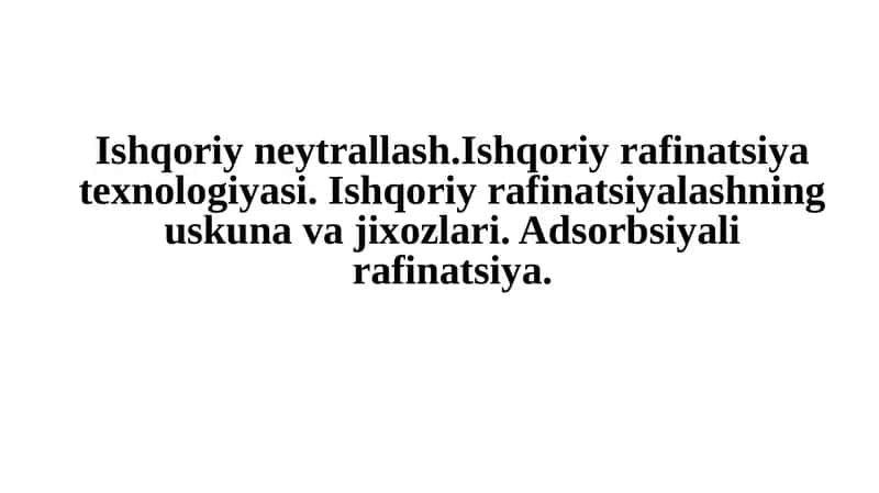 Erkin yog' kislotalarni yo'qotish