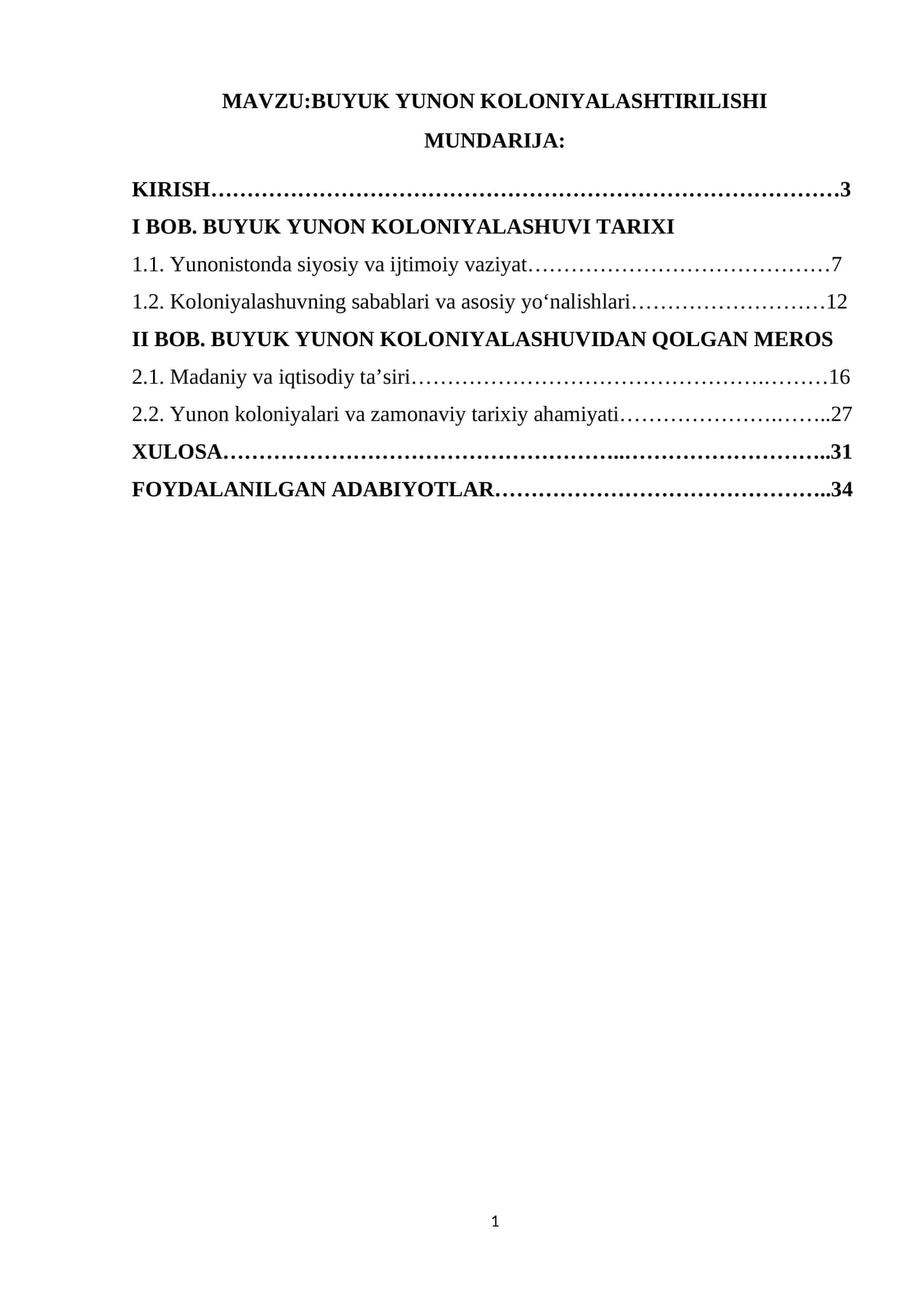 BUYUK YUNON KOLONIYALASHTIRILISHI