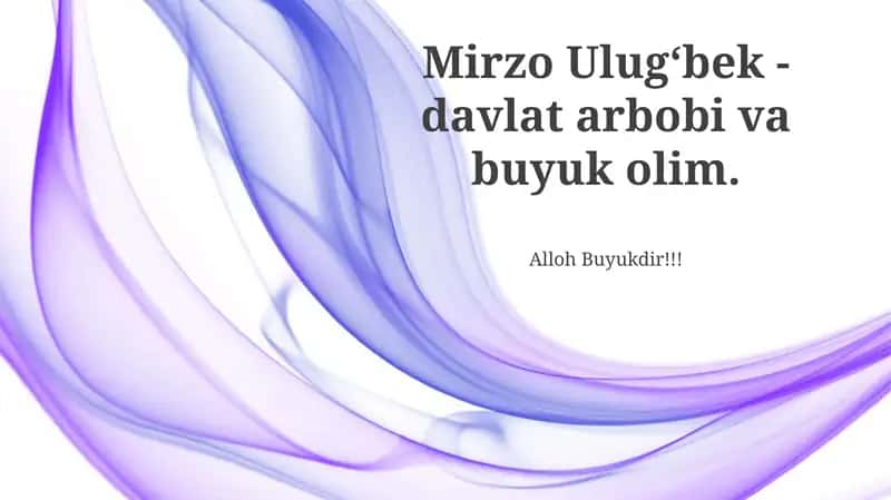 Mirzo Ulug'bek: Davlat Arbobı