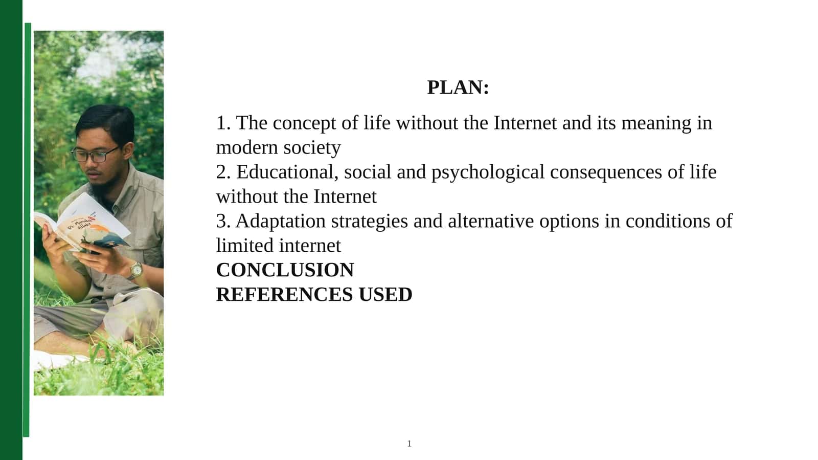 The concept of life without the Internet and its meaning in modern society