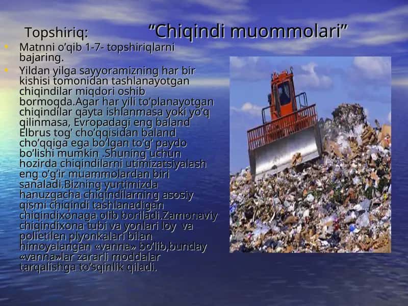 Chiqindi muommolari