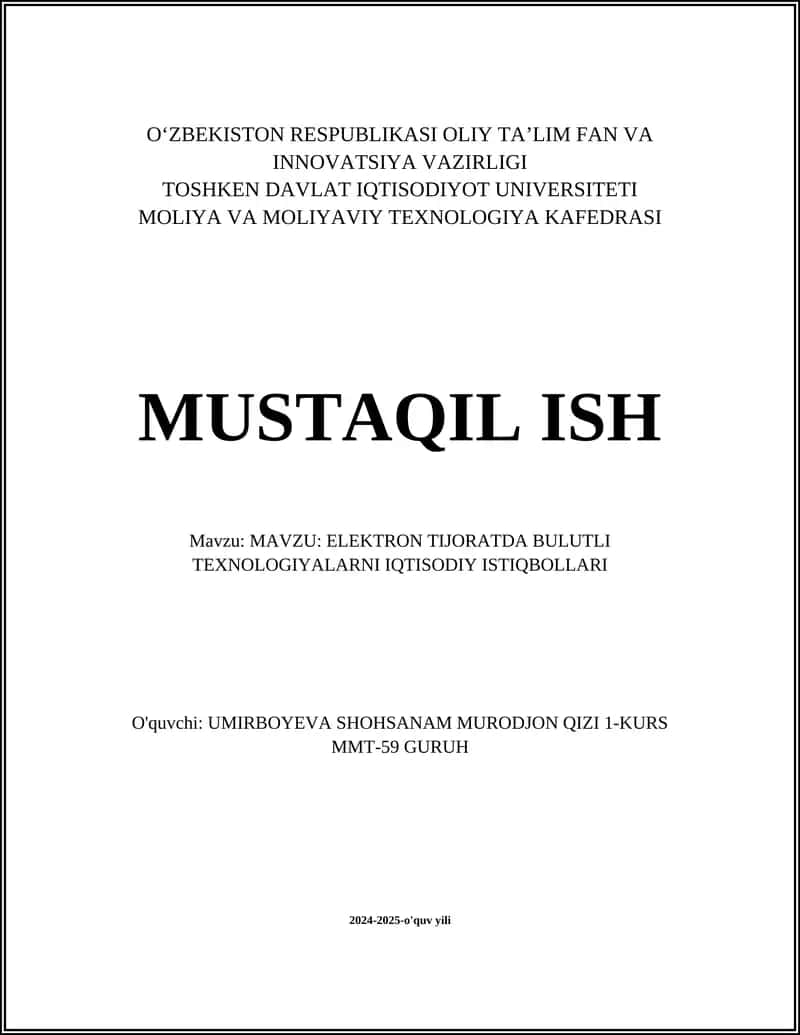 Elektron tijoratda bulutli texnologiyalar