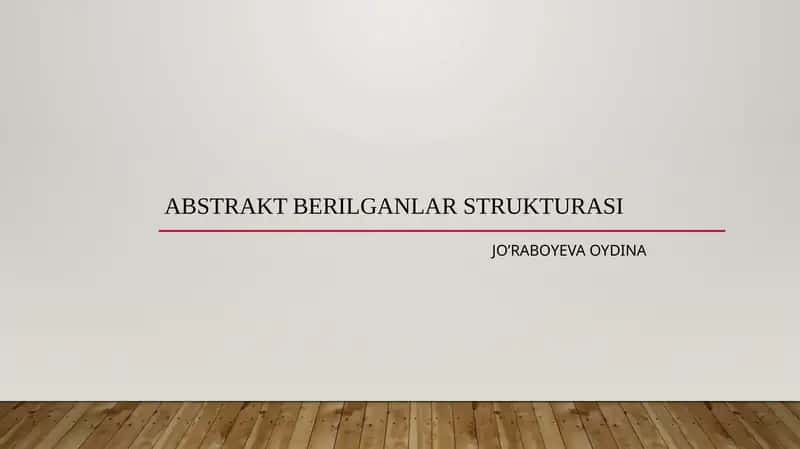 Abstrakt berilganlar strukturasi