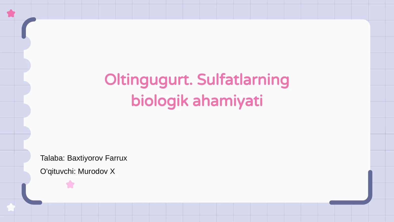 Oltingugurt. Sulfatlarning biologik ahamiyati