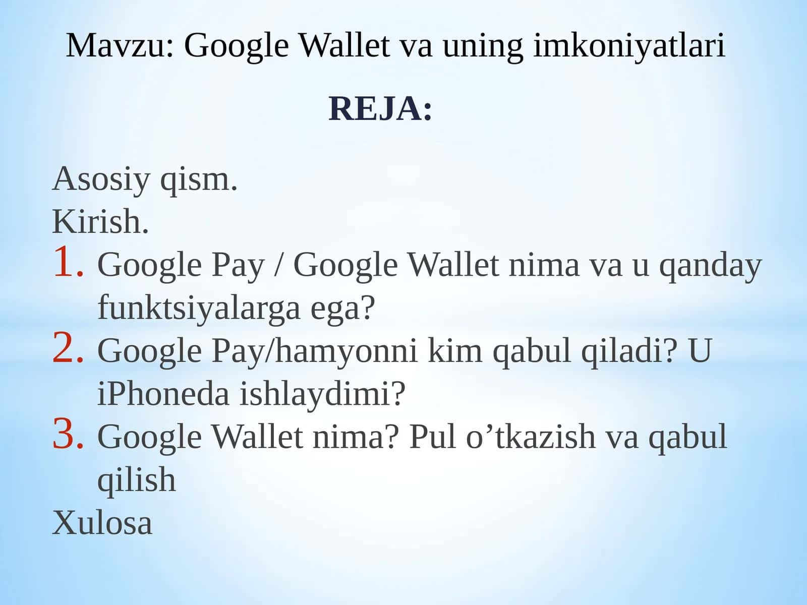 Google Wallet vauning imkoniyatlari