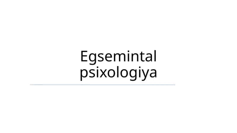 Egsemintal psixologiya