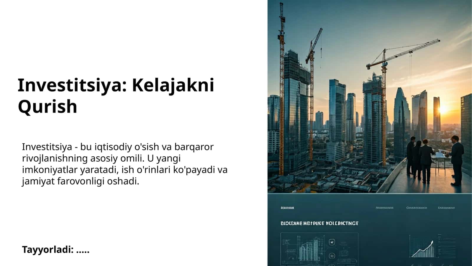 Investitsiya: Kelajakni Qurish