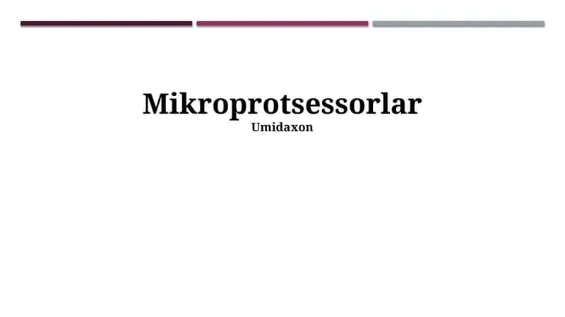 Mikroprotsessorlar
