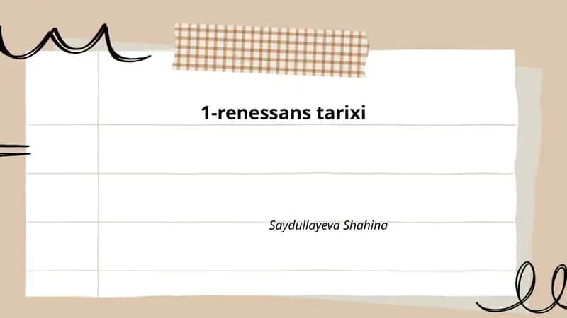 1-renessans tarixi