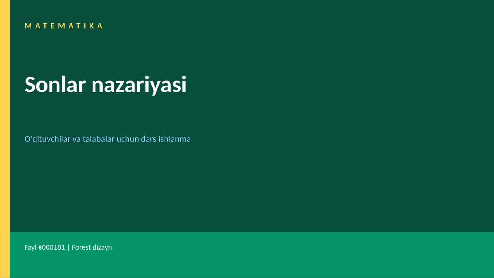Matematika - Sonlar nazariyasi