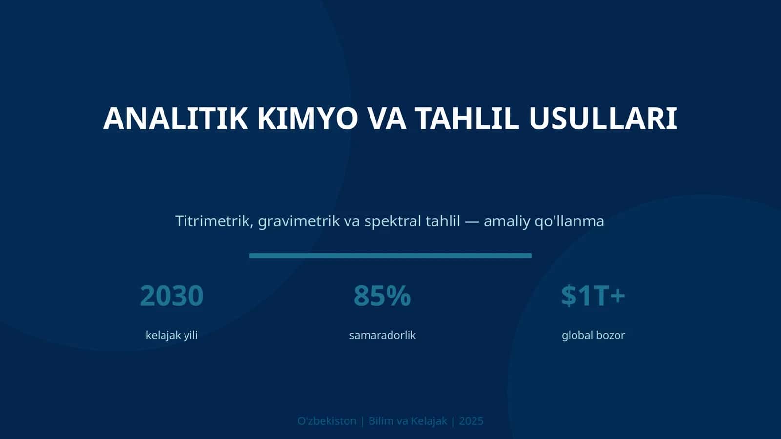ANALITIK KIMYO VA TAHLIL USULLARI