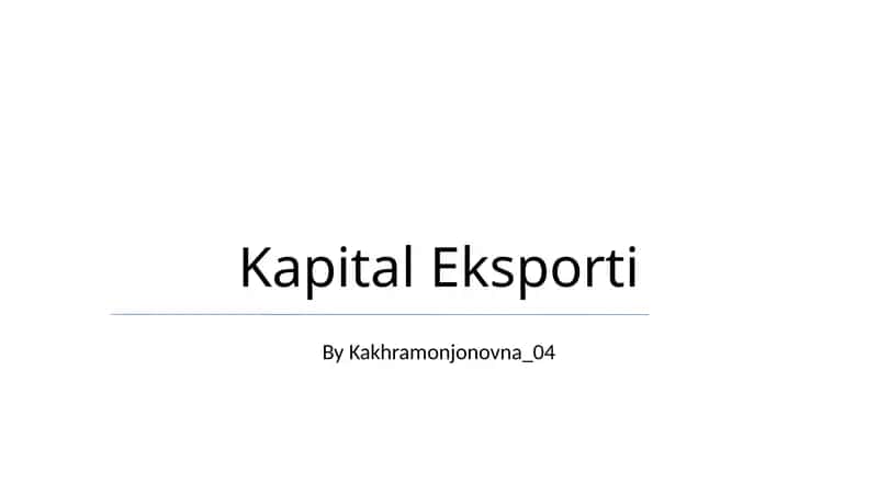 Kapital Eksporti