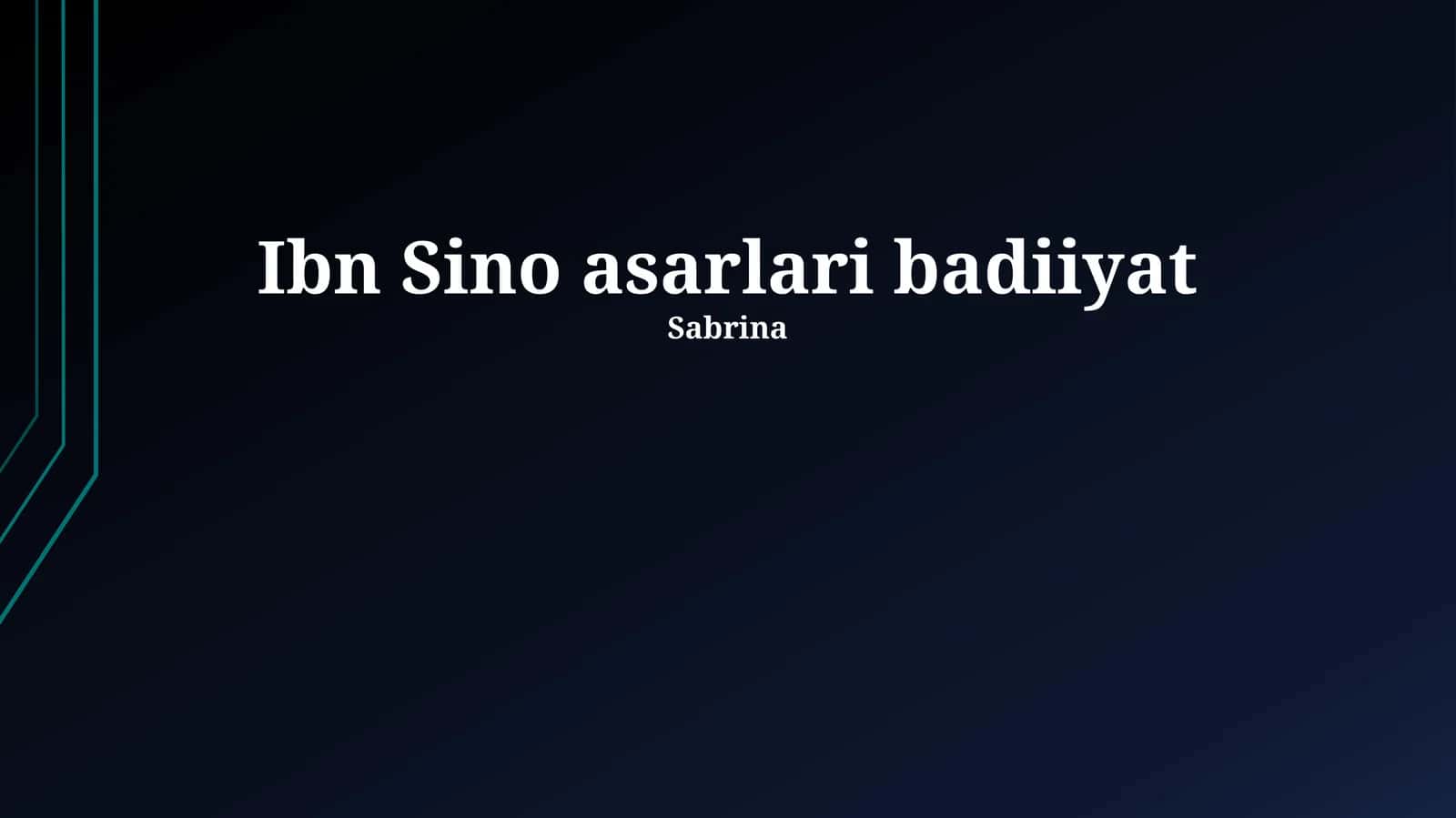 Ibn Sino asarlari badiiyat