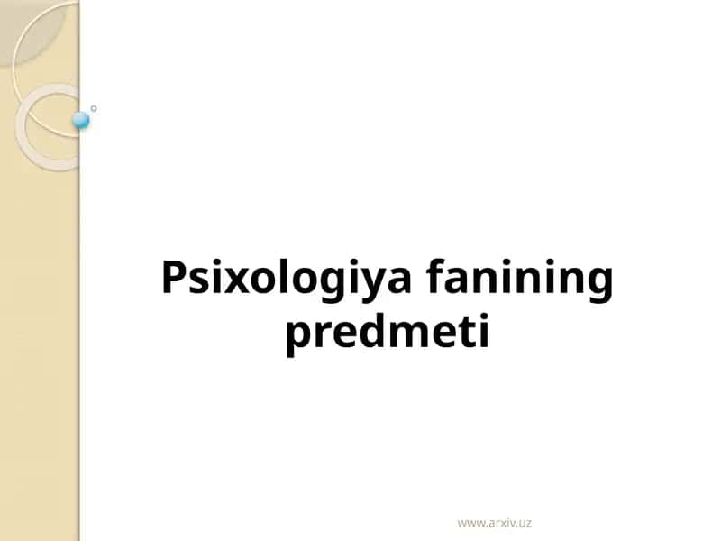 Psixologiyafaniningpredmeti
