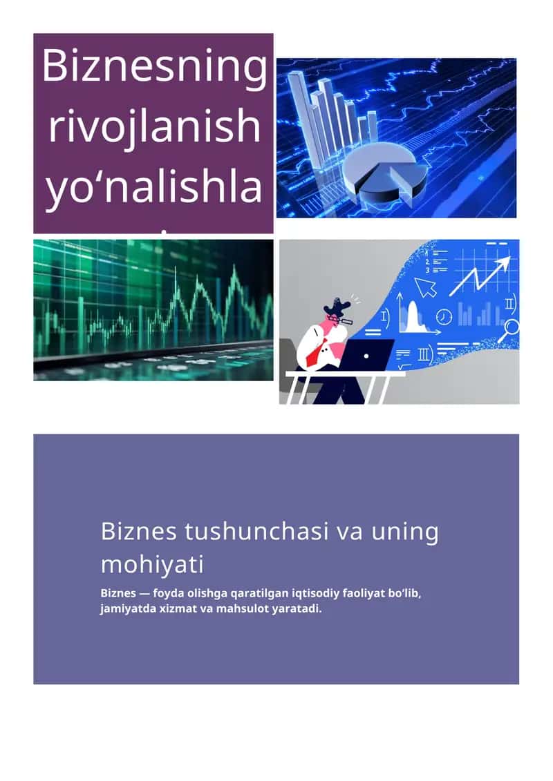 Biznesning rivojlanish yoʻnalishlari